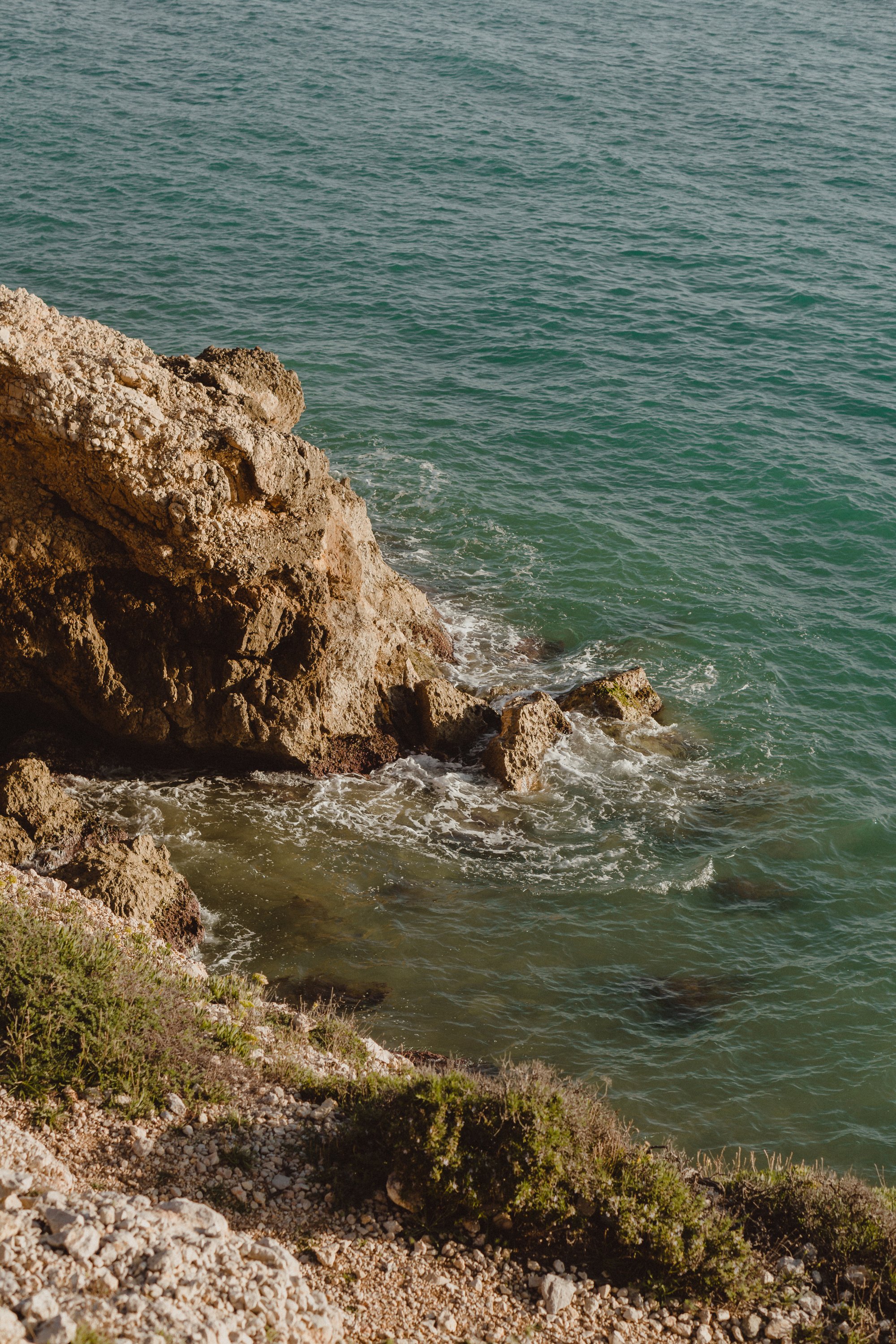 Summer Waves and Rocky Coast 